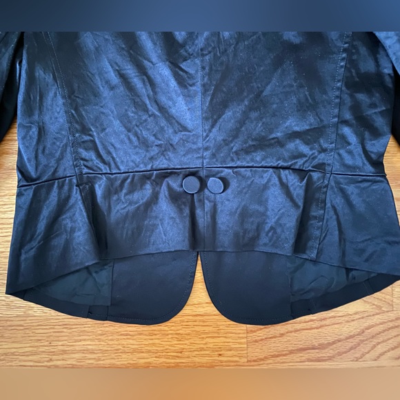 Classic Black Satin Blazer with Button Detail - Picture 2 of 12